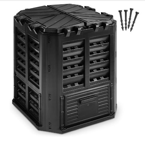 Garden Composter Bin Made from Recycled Plastic – 80 Gallons (300Liter) Large Compost Bin - Create Fertile Soil with Easy Assembly, Lightweight, Aerating Outdoor Compost Box